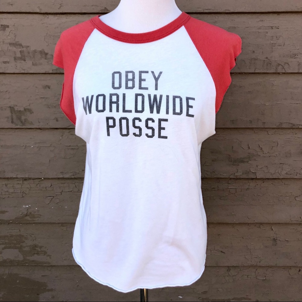 ☀️☀️☀️ 4/$20 Obey Corner Block Cut Off Raglan Tee - Picture 2 of 7